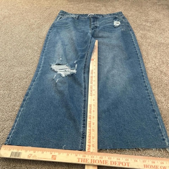 Super Baggy Wide Leg Denim Jeans Men's 32 Waist 10in Opening Y2K - Picture 3 of 5